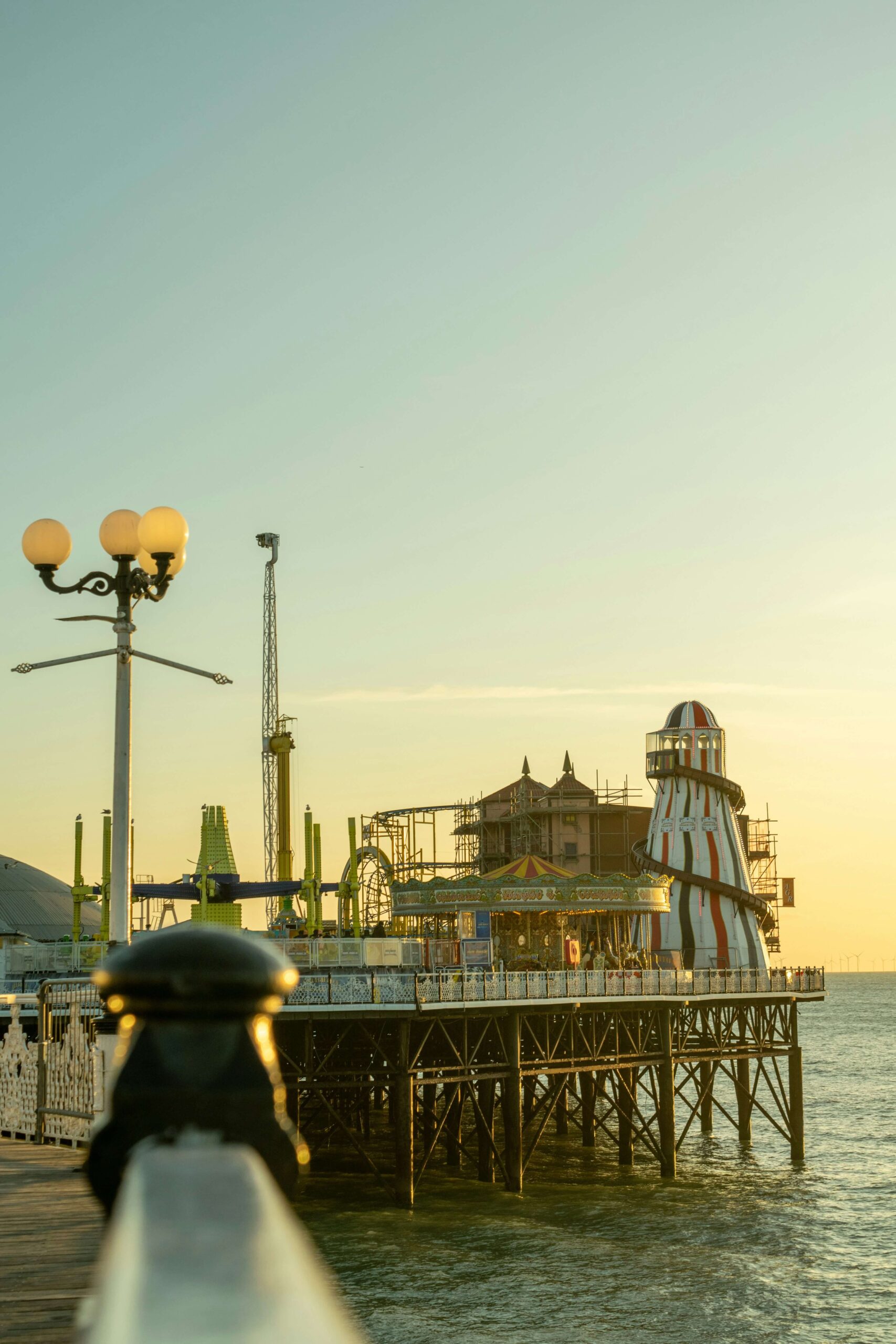 A photo of Brighton Pier at sunset