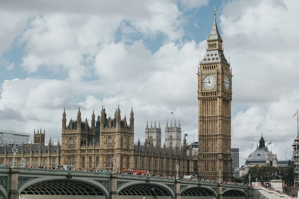 A photo of Big Ben, one of London's landmarks.