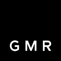 A black and white image of GMR Marketing Logo.