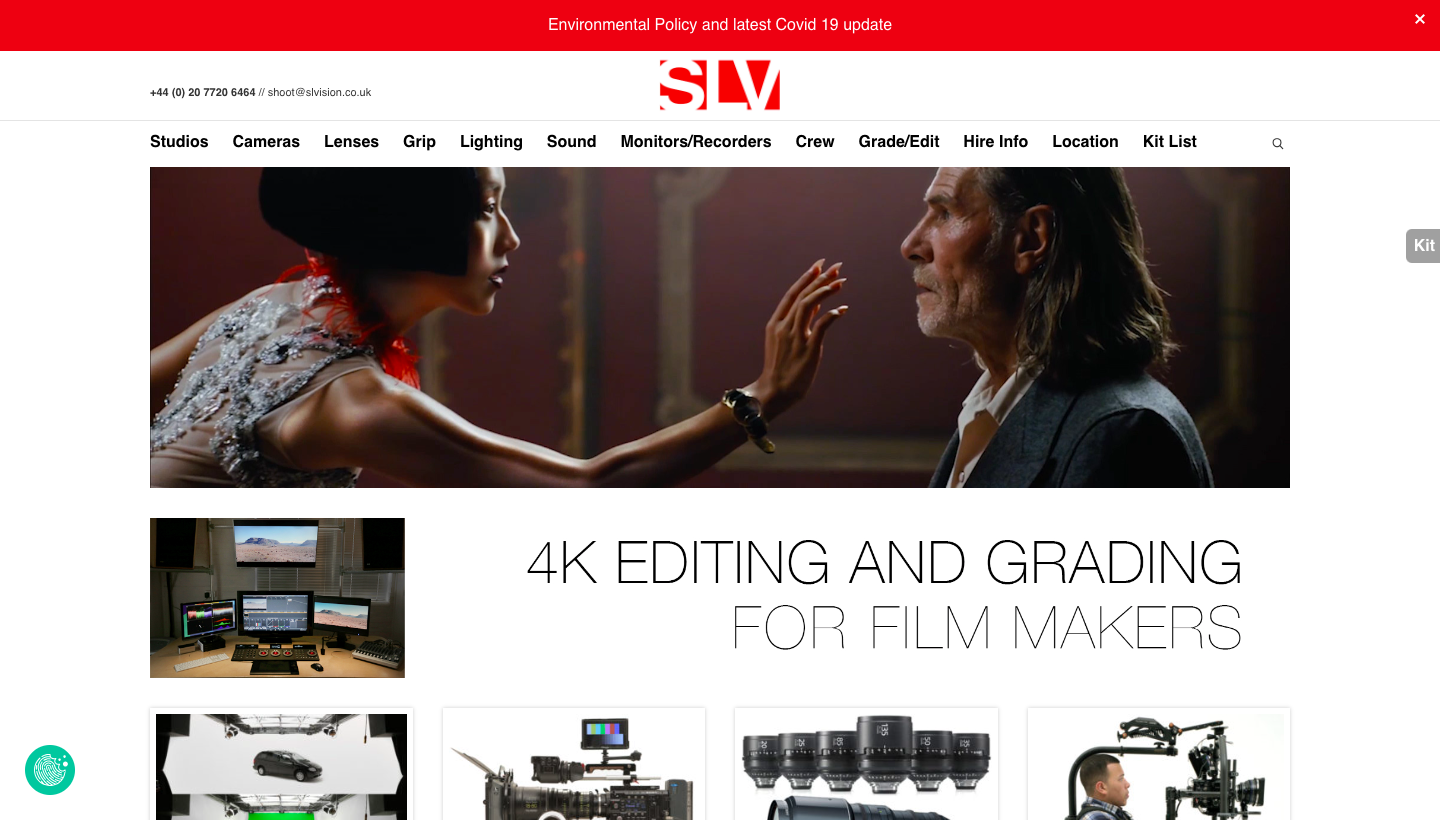 Film equipment rental company London: Slv