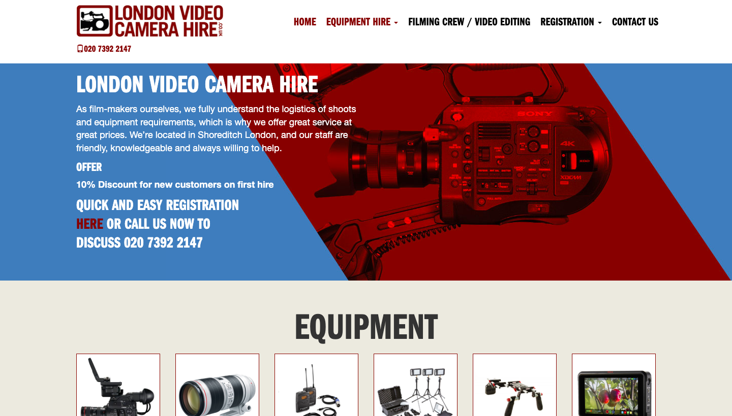 Film equipment rental company London: London Video Camera Hire