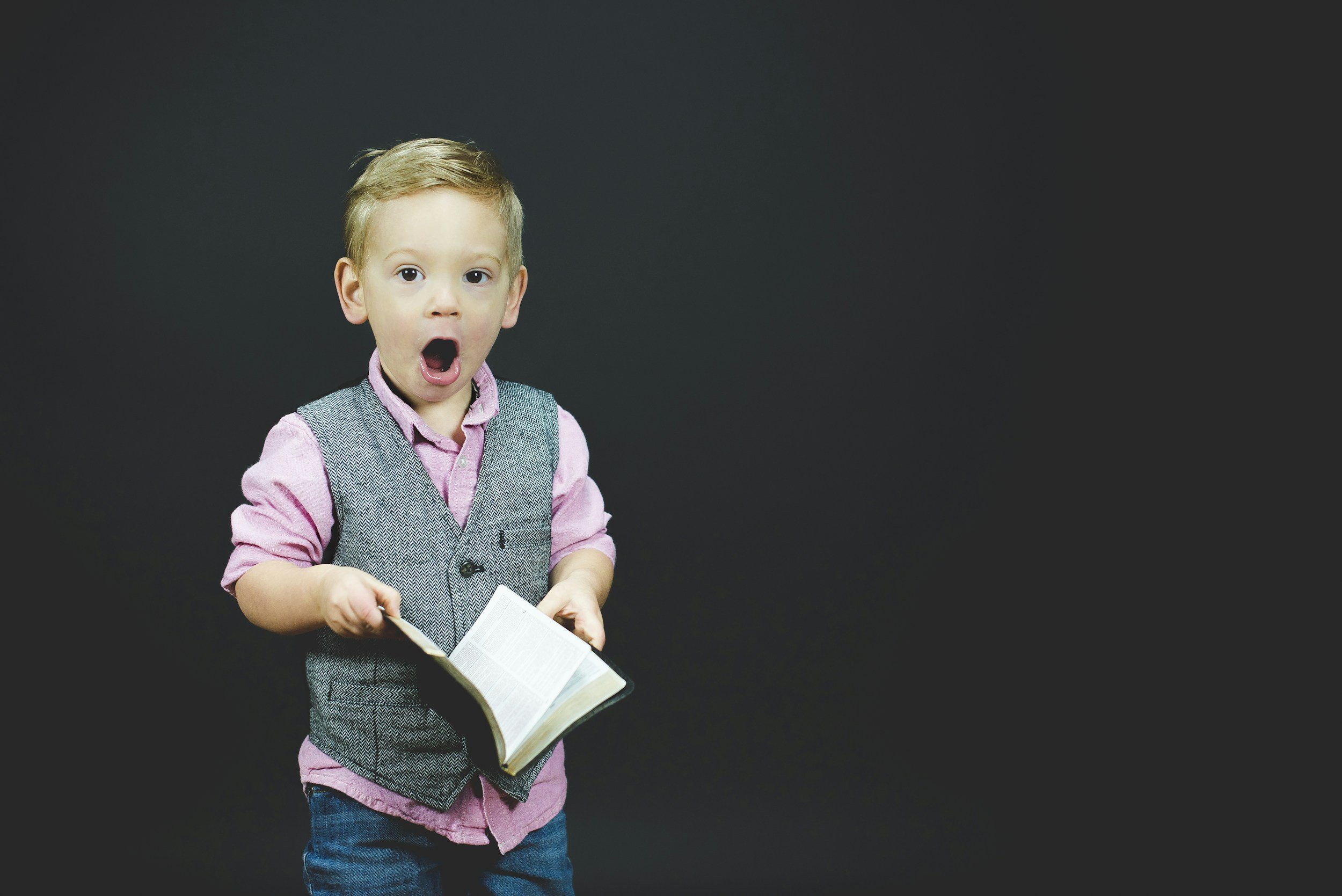 A child actor at an audition.