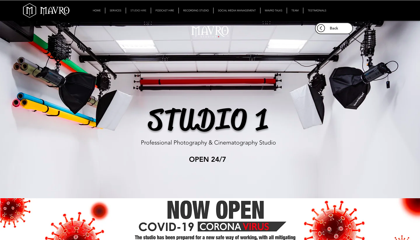 London based studio spaces for photography and videography: MAVRO