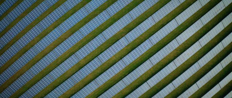 An arial shot of the Yealm Solar Field