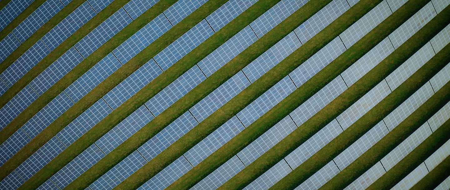 An arial shot of the Yealm Solar Field