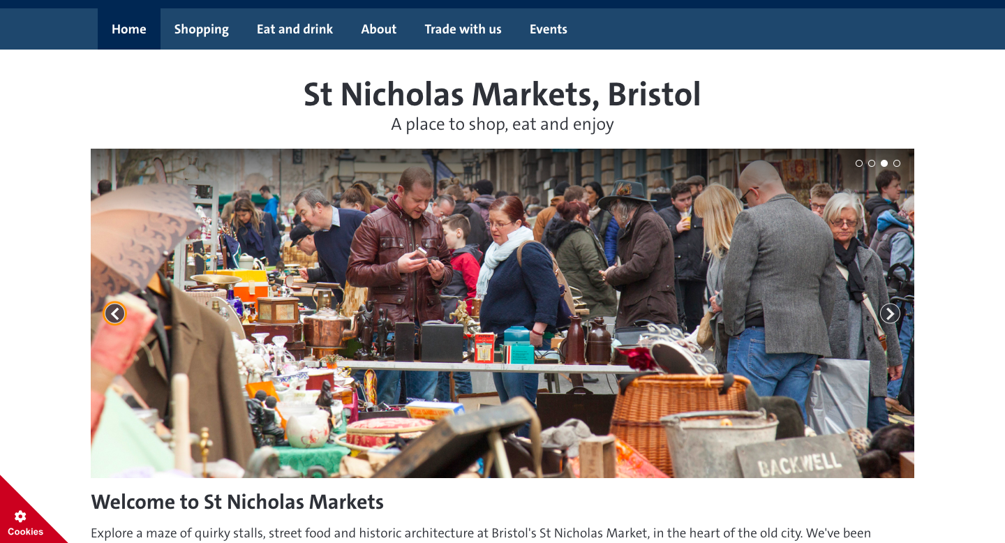 A photo of a crowded St Nicholas Markets in Bristol