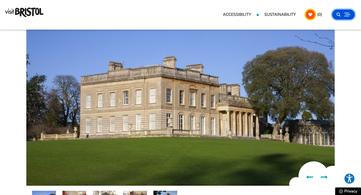 A screen shot of Visit Bristols Blaise Castle Estate page