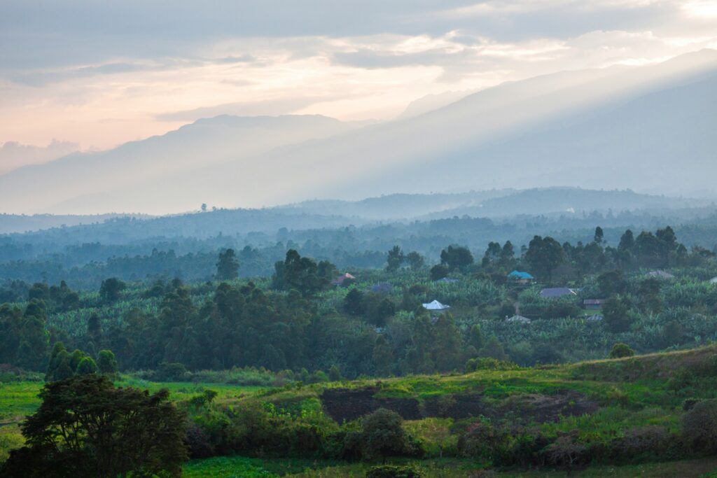 An image of Ugandan mountains.